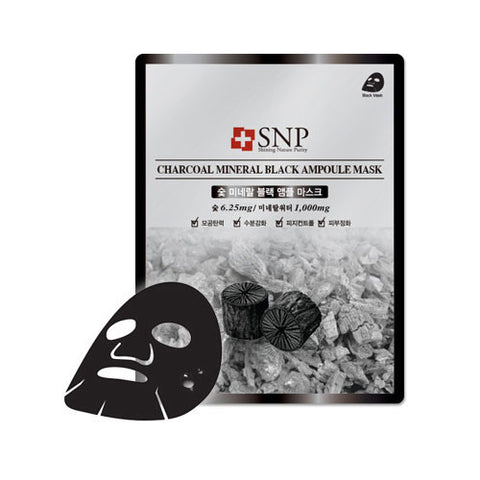 SNP Charcoal Mineral Black Ampoule Mask (1ea)